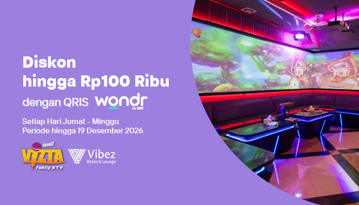 Dapatkan Diskon hingga Rp100.000 di Inul Vizta Family KTV, Inul Rumah Bernyanyi, dan Vibez Resto & Lounge Transaksi dengan QRIS wondr by BNI