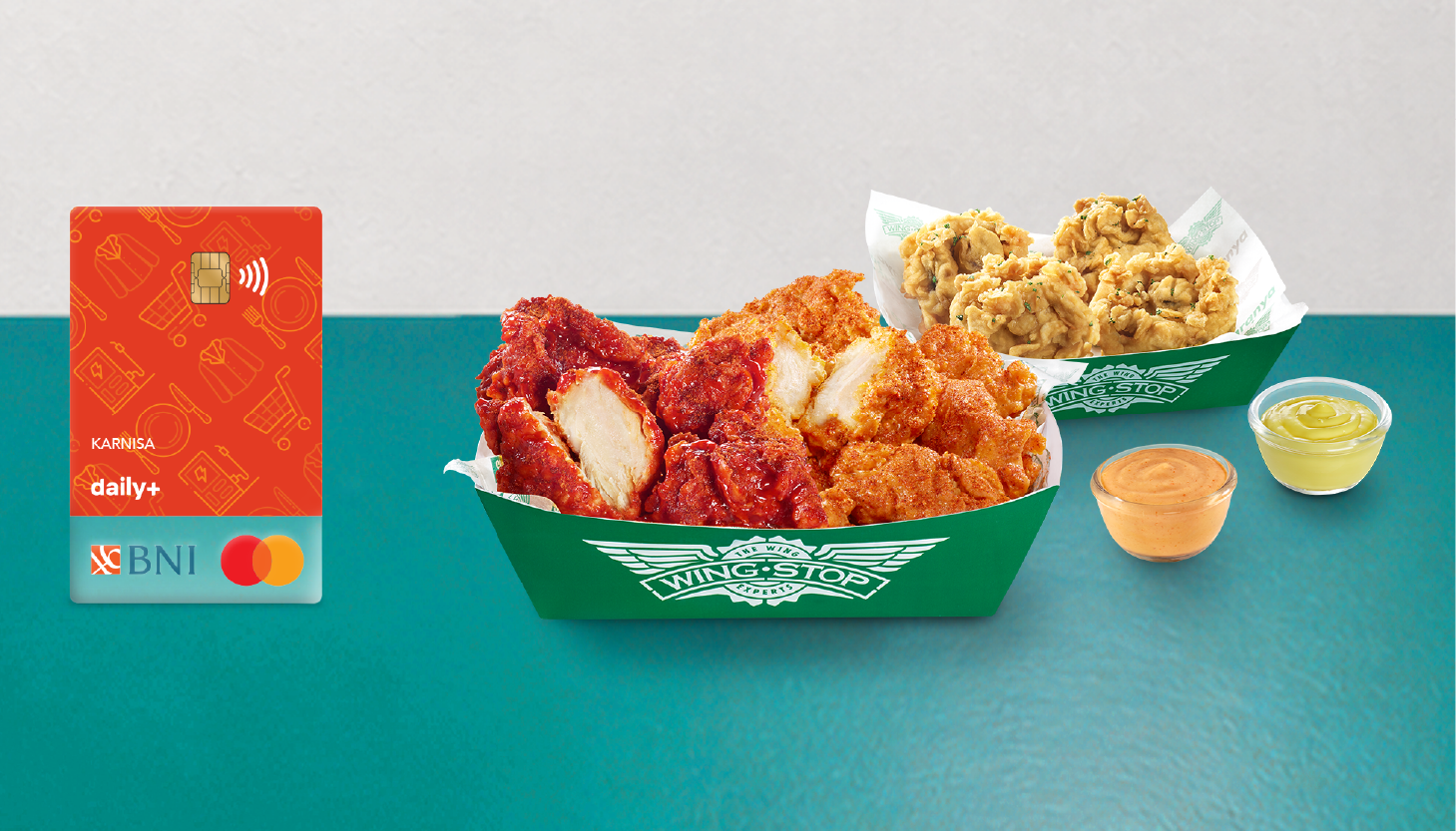 Harga Spesial Rp61.800 untuk 8 Boneless + Mushroom Fritters (R) di Wingstop khusus Kartu Kredit BNI daily+