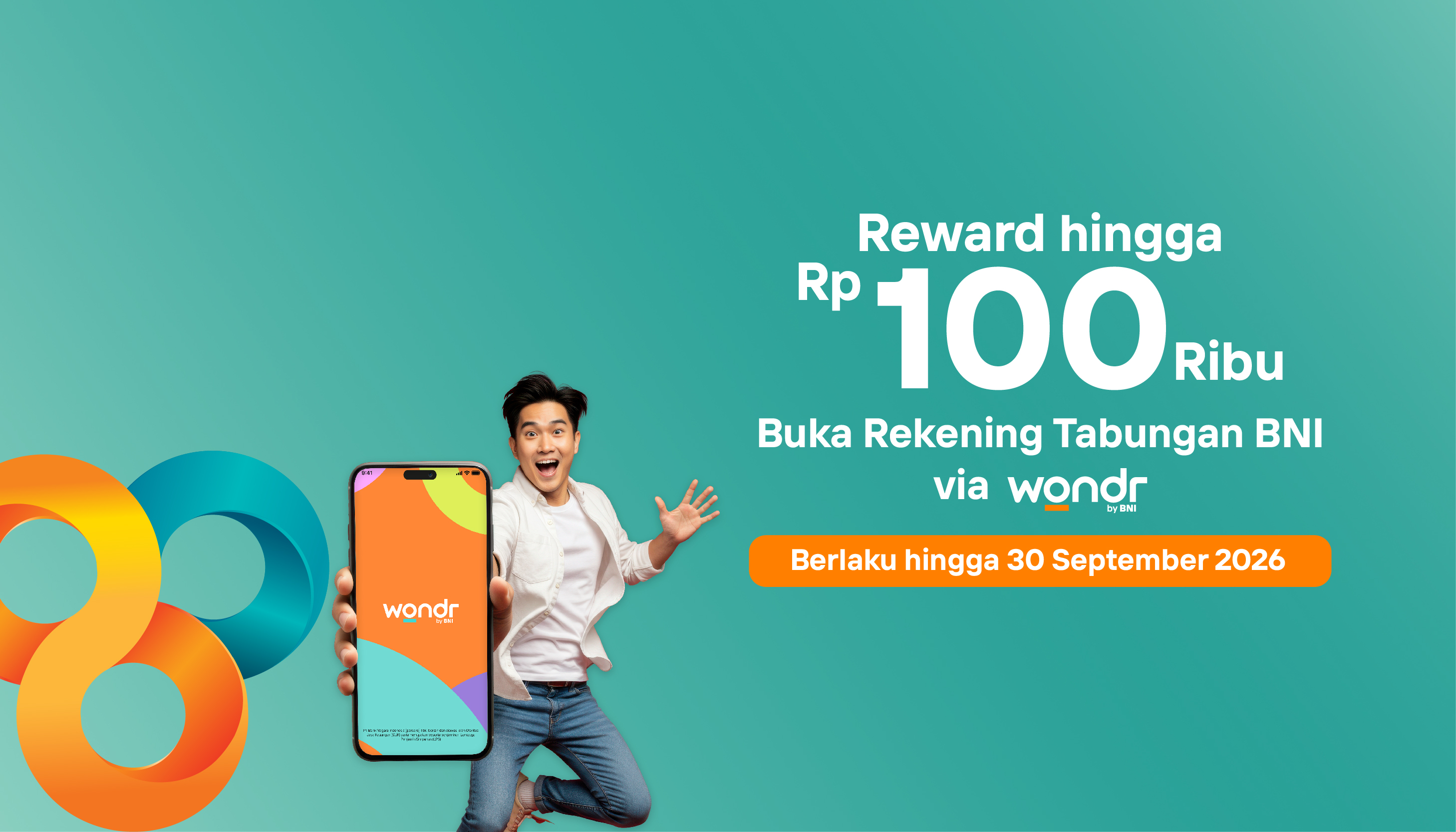 Dapatkan Reward hingga Rp100.000  Buka Rekening Tabungan BNI via wondr by BNI dengan kode “HARPELNAS”