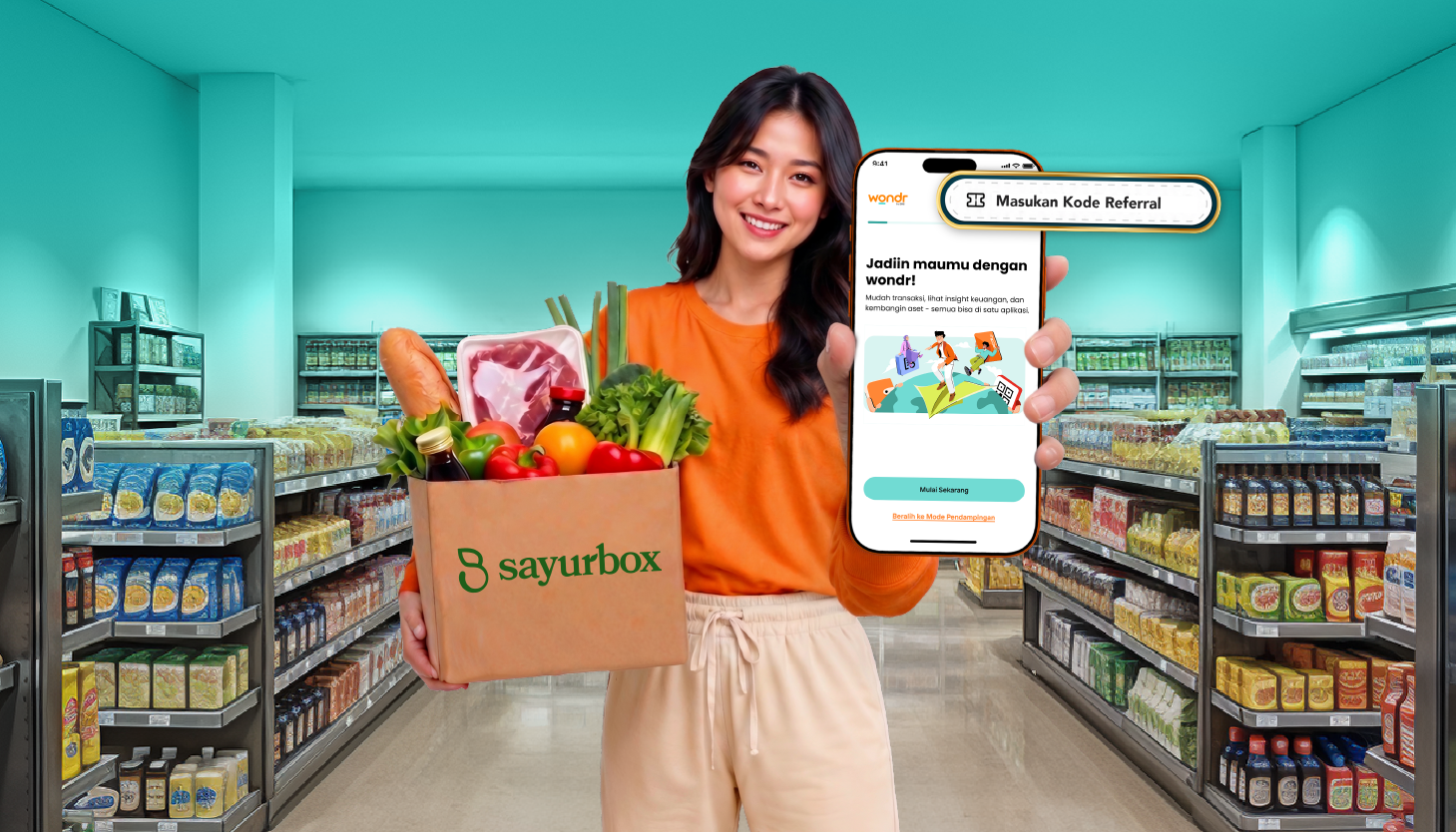 Dapatkan E-Voucher Sayurbox hingga Rp100.000 untuk Belanja Sayur, Buah, dan Kebutuhan Sehat Favoritmu Cukup Buka Rekening di wondr by BNI dengan input kode “sayurbox”