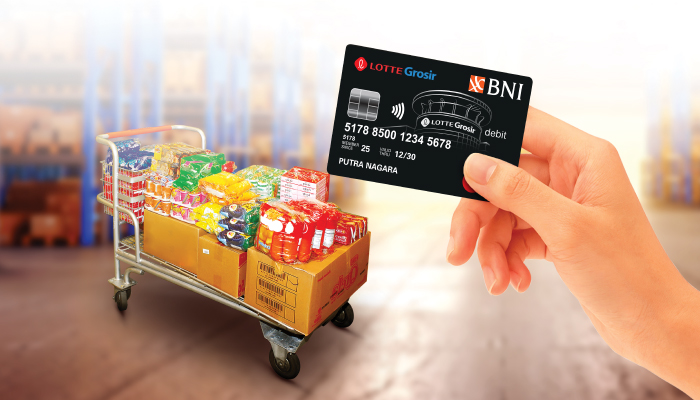 Extra Cashback berupa e-Voucher ke Aplikasi LOTTE Mart Point Dengan Kartu Debit BNI Lotte Grosir