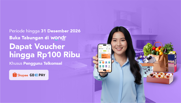 Buka Tabungan BNI dan dapatkan voucher belanja hingga Rp100.000 Dapatkan berbagai penawaran menarik